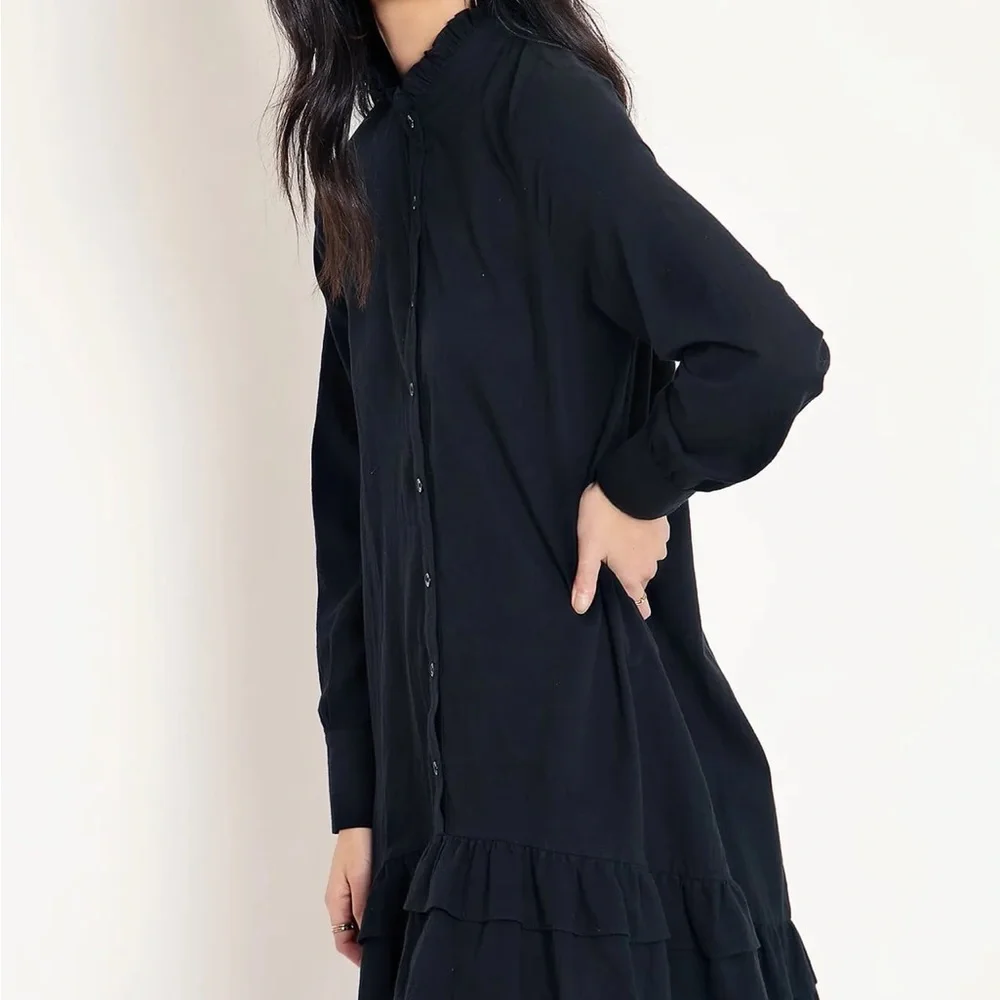 Blackmilk THE THRILL OF FRILL SHIRT DRESS - LIMITED - Picture 3 of 9